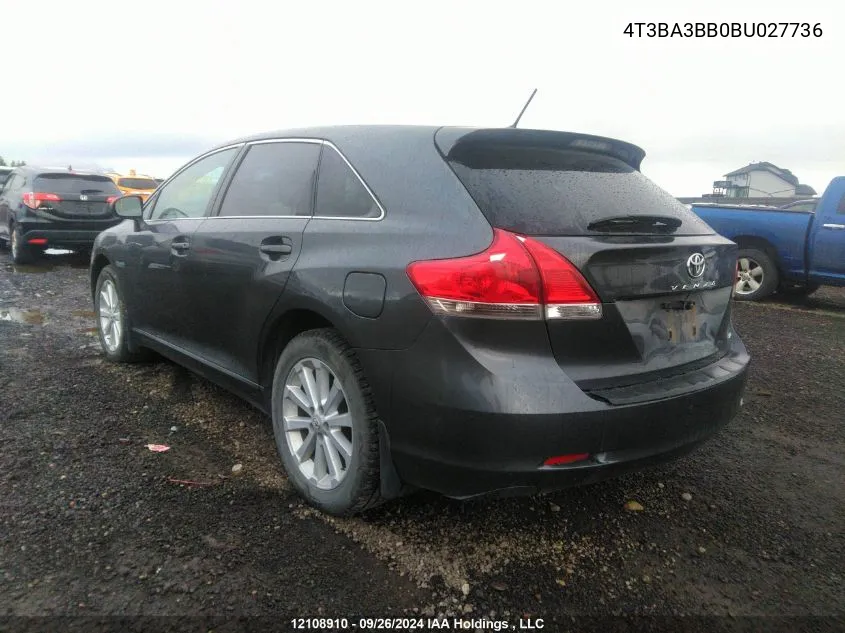 2011 Toyota Venza VIN: 4T3BA3BB0BU027736 Lot: 12108910