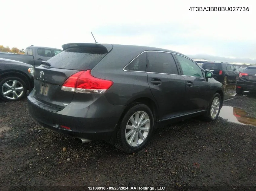 2011 Toyota Venza VIN: 4T3BA3BB0BU027736 Lot: 12108910