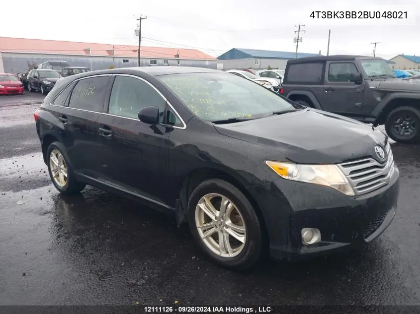 2011 Toyota Venza VIN: 4T3BK3BB2BU048021 Lot: 12111126