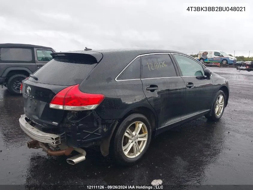 2011 Toyota Venza VIN: 4T3BK3BB2BU048021 Lot: 12111126