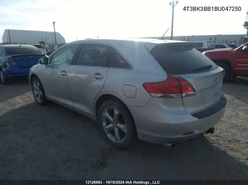 2011 Toyota Venza VIN: 4T3BK3BB1BU047250 Lot: 12126883