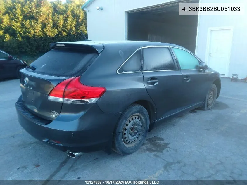 2011 Toyota Venza Base V6 VIN: 4T3BK3BB2BU051033 Lot: 12127907