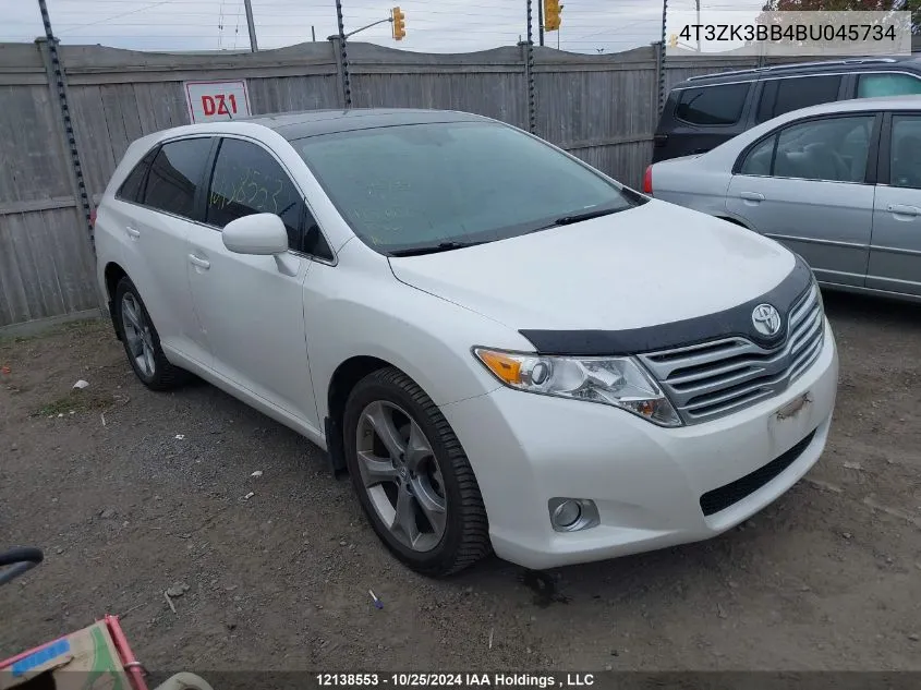 2011 Toyota Venza Base V6 VIN: 4T3ZK3BB4BU045734 Lot: 12138553