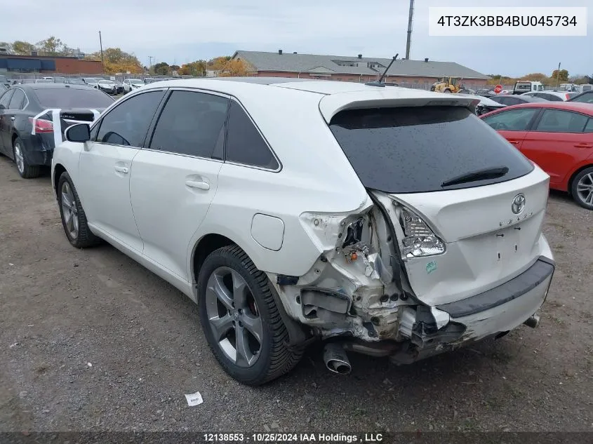 2011 Toyota Venza Base V6 VIN: 4T3ZK3BB4BU045734 Lot: 12138553