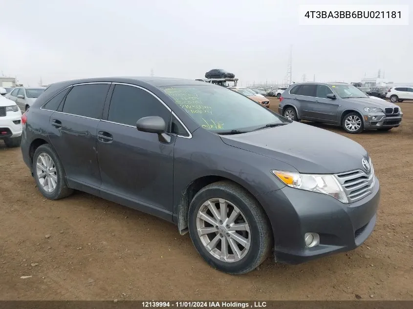 2011 Toyota Venza VIN: 4T3BA3BB6BU021181 Lot: 12139994