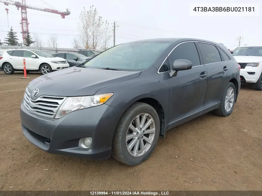 2011 Toyota Venza VIN: 4T3BA3BB6BU021181 Lot: 12139994