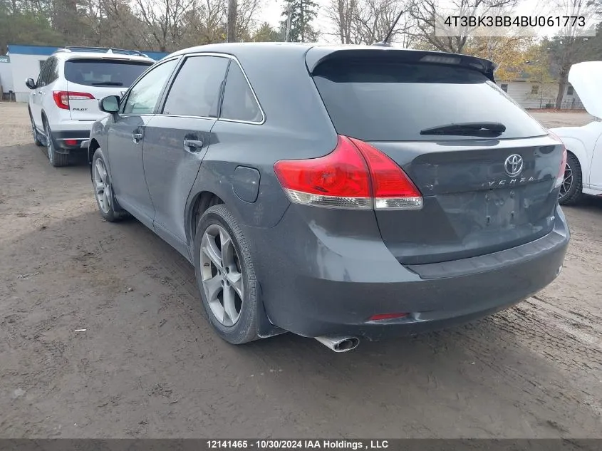 2011 Toyota Venza VIN: 4T3BK3BB4BU061773 Lot: 12141465