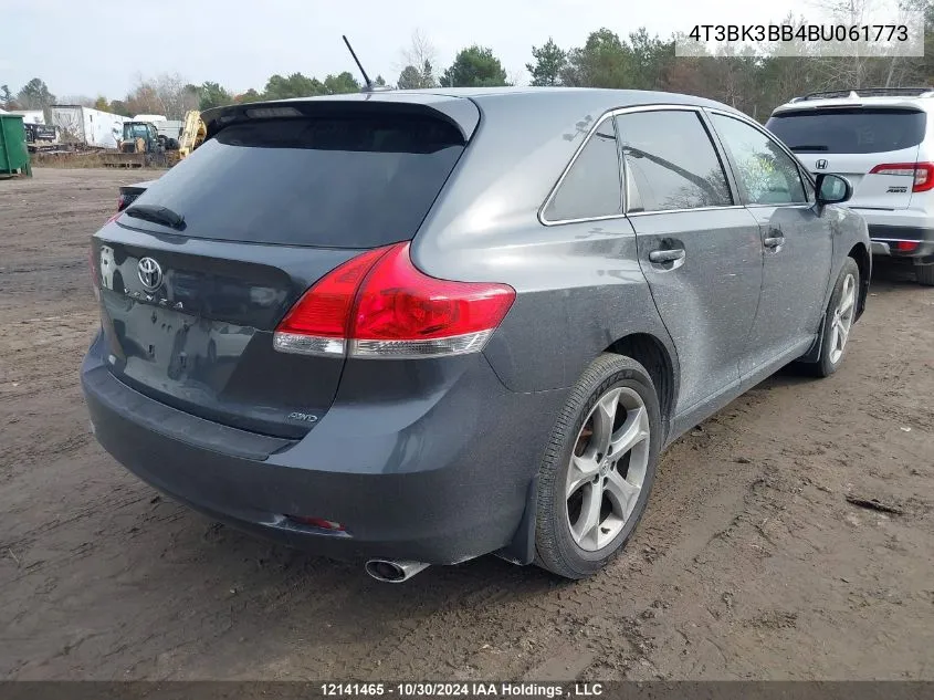 2011 Toyota Venza VIN: 4T3BK3BB4BU061773 Lot: 12141465