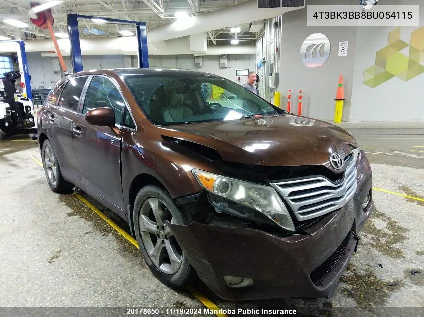 2011 Toyota Venza V6 VIN: 4T3BK3BB8BU054115 Lot: 20178650