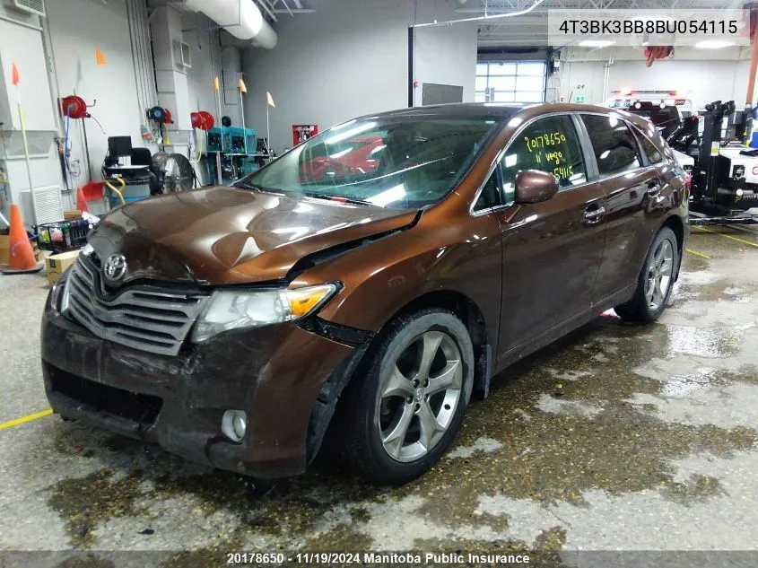 2011 Toyota Venza V6 VIN: 4T3BK3BB8BU054115 Lot: 20178650