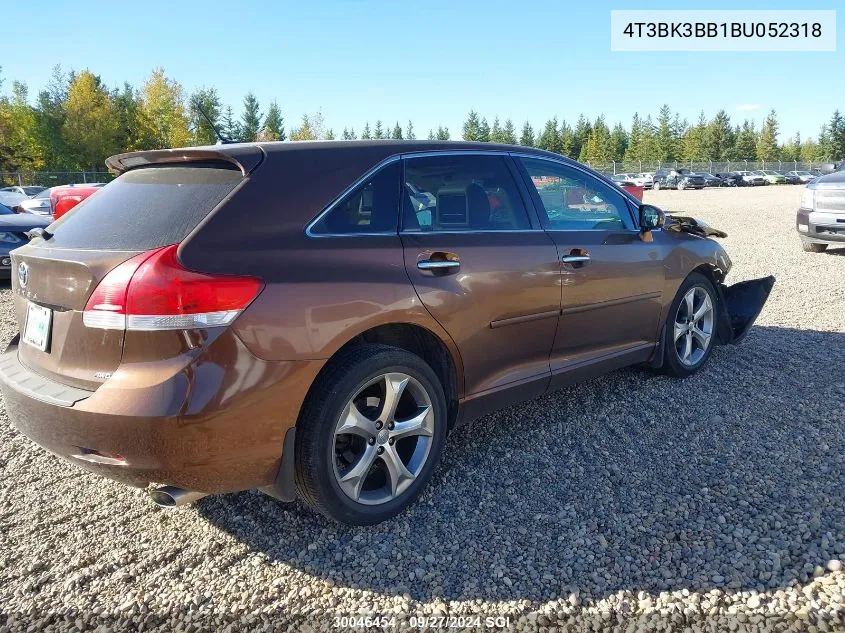 2011 Toyota Venza VIN: 4T3BK3BB1BU052318 Lot: 30046454