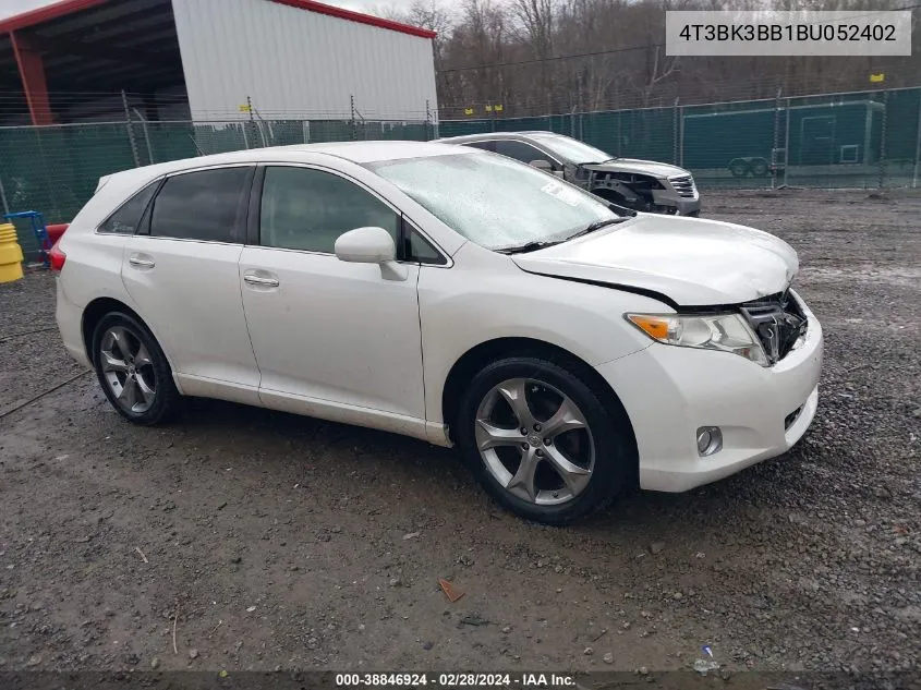 2011 Toyota Venza Base V6 VIN: 4T3BK3BB1BU052402 Lot: 38846924