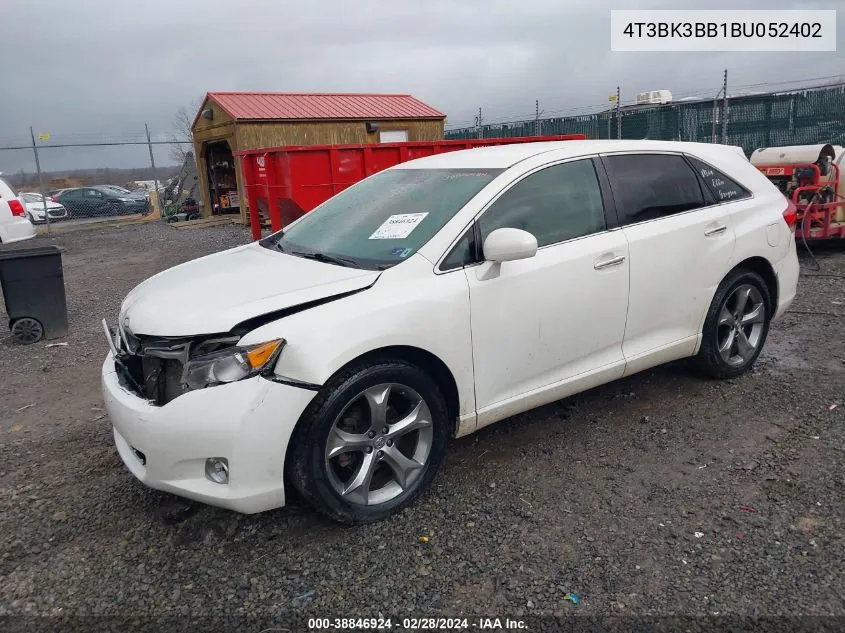 2011 Toyota Venza Base V6 VIN: 4T3BK3BB1BU052402 Lot: 38846924