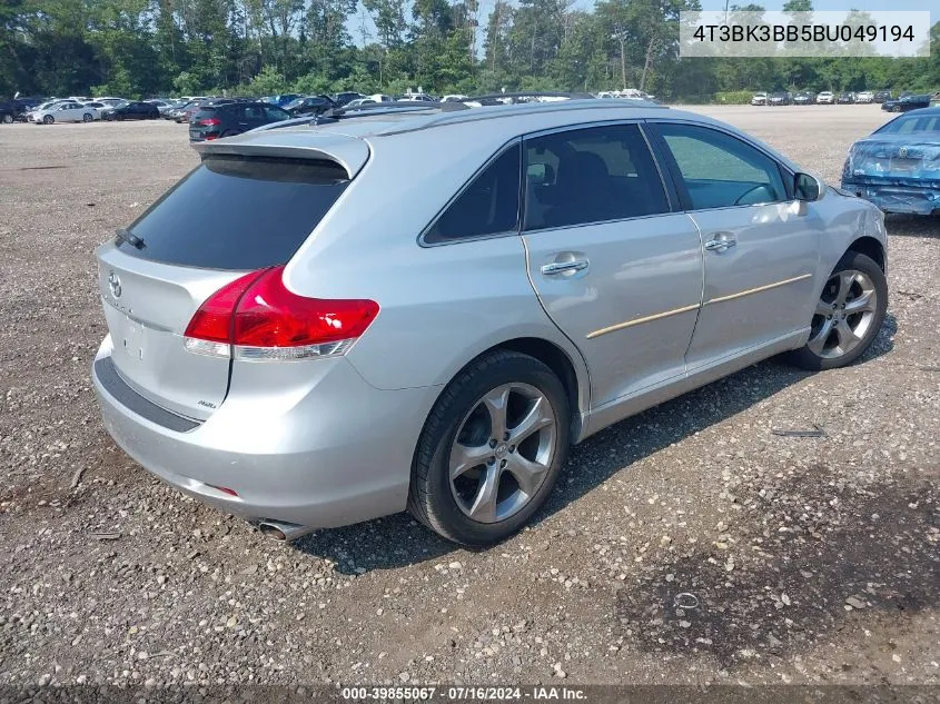 4T3BK3BB5BU049194 2011 Toyota Venza Base V6