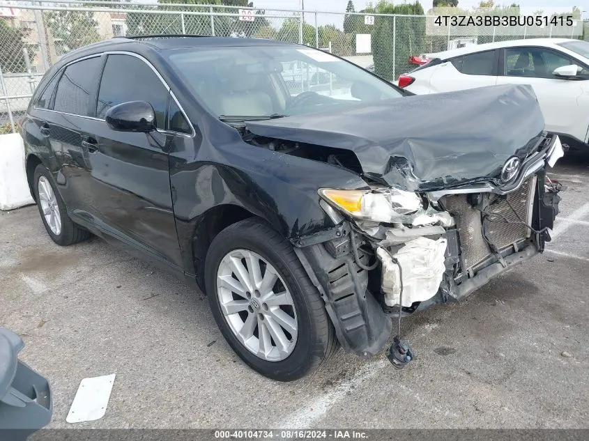 2011 Toyota Venza VIN: 4T3ZA3BB3BU051415 Lot: 40104734