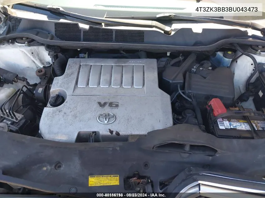 4T3ZK3BB3BU043473 2011 Toyota Venza Base V6