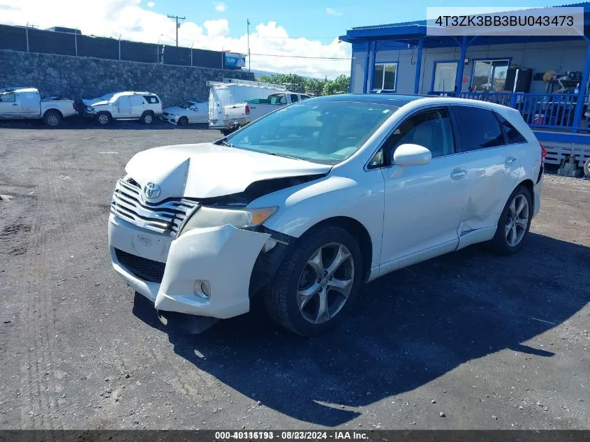 2011 Toyota Venza Base V6 VIN: 4T3ZK3BB3BU043473 Lot: 40116193