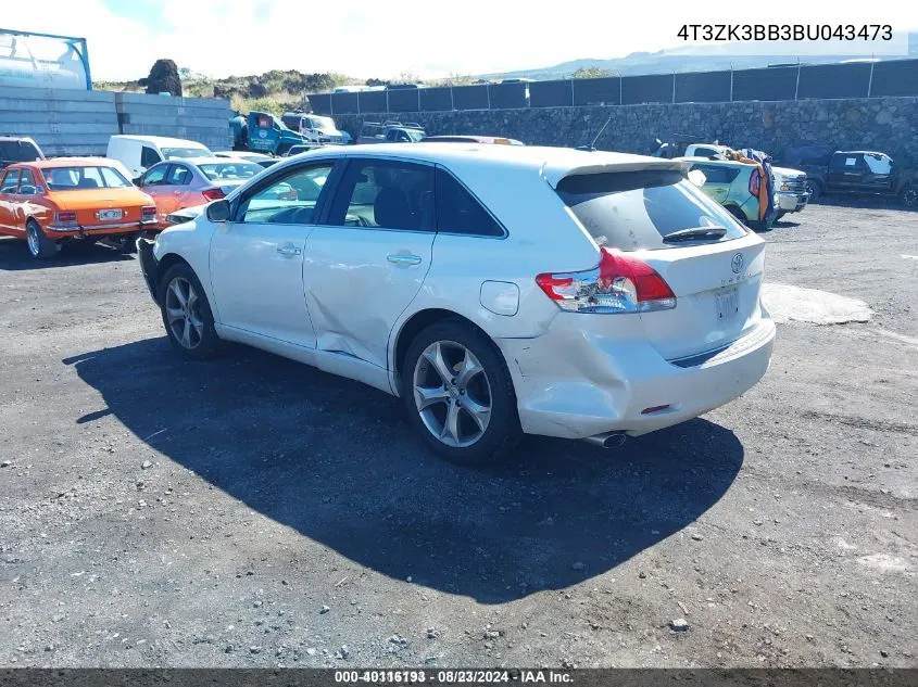 4T3ZK3BB3BU043473 2011 Toyota Venza Base V6