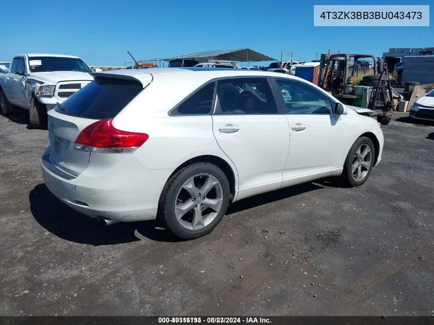 2011 Toyota Venza Base V6 VIN: 4T3ZK3BB3BU043473 Lot: 40116193