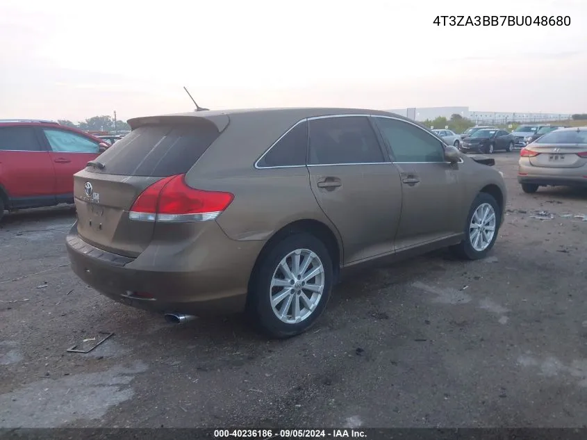 2011 Toyota Venza VIN: 4T3ZA3BB7BU048680 Lot: 40236186