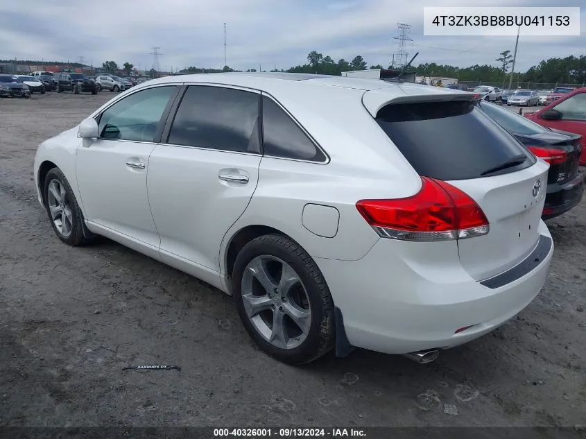 2011 Toyota Venza VIN: 4T3ZK3BB8BU041153 Lot: 40326001