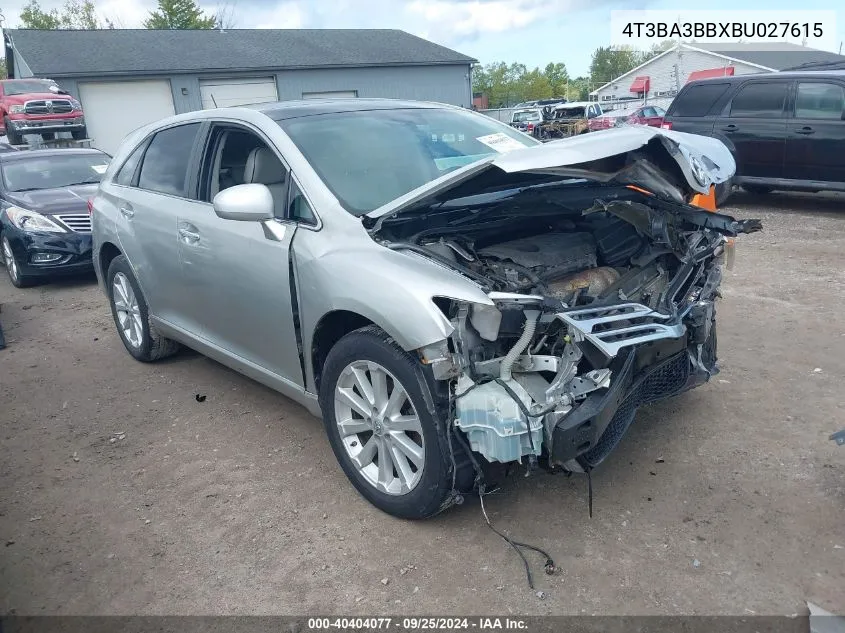 2011 Toyota Venza VIN: 4T3BA3BBXBU027615 Lot: 40404077