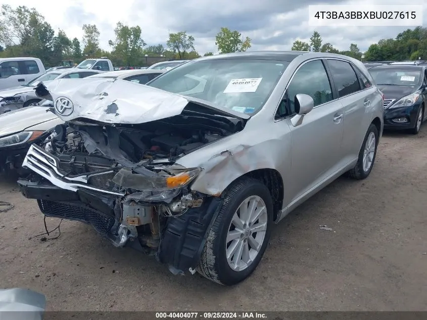 2011 Toyota Venza VIN: 4T3BA3BBXBU027615 Lot: 40404077