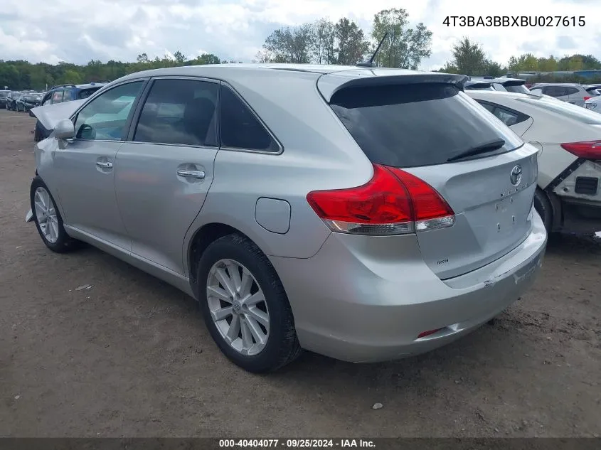 2011 Toyota Venza VIN: 4T3BA3BBXBU027615 Lot: 40404077