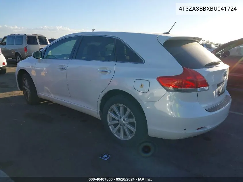 2011 Toyota Venza VIN: 4T3ZA3BBXBU041724 Lot: 40407800