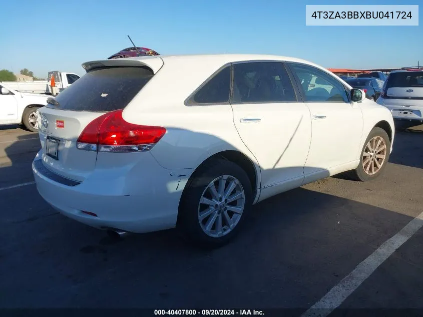 2011 Toyota Venza VIN: 4T3ZA3BBXBU041724 Lot: 40407800