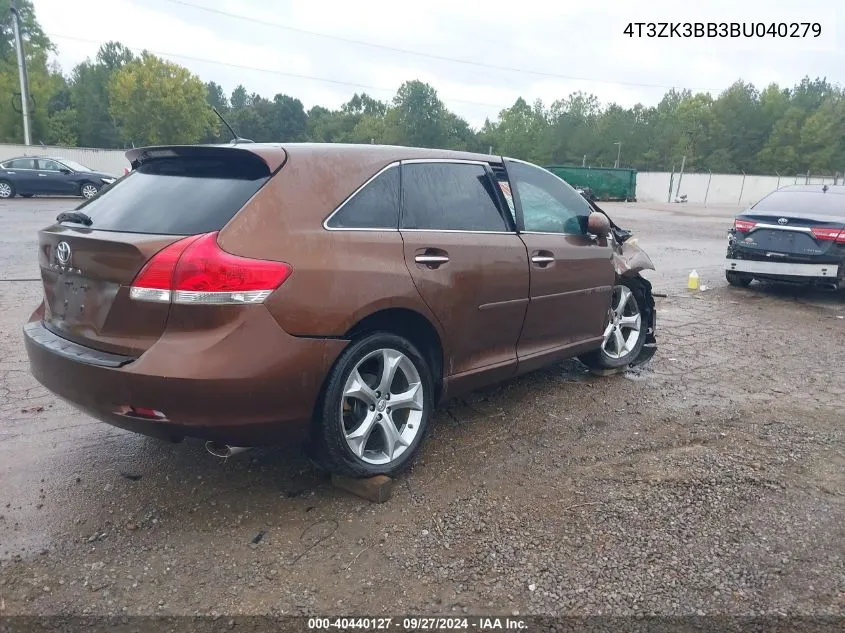 2011 Toyota Venza Base V6 VIN: 4T3ZK3BB3BU040279 Lot: 40440127