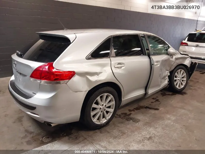 2011 Toyota Venza VIN: 4T3BA3BB3BU026970 Lot: 40490971