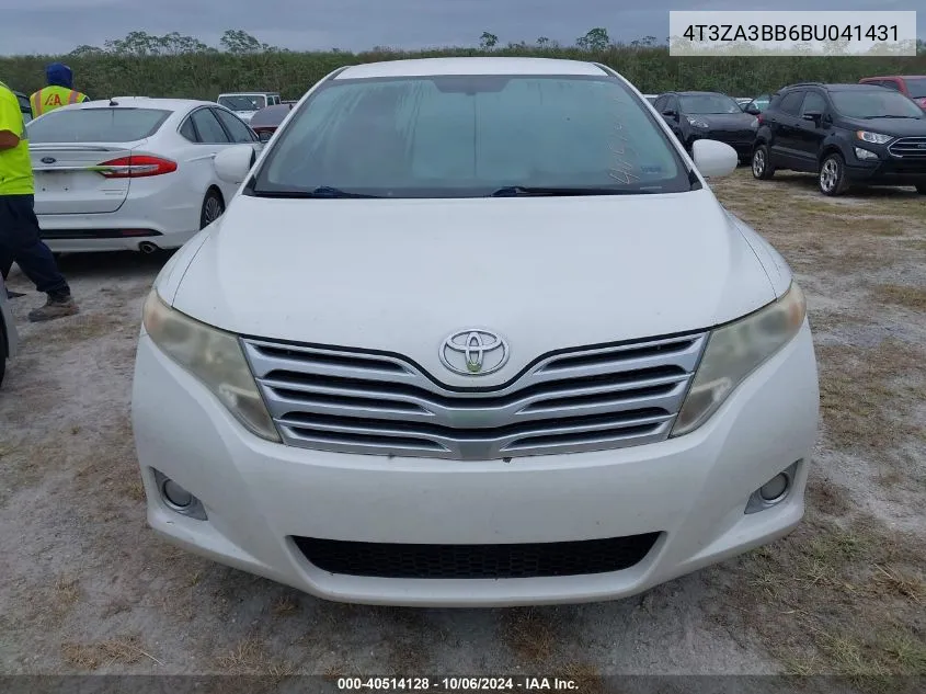 2011 Toyota Venza VIN: 4T3ZA3BB6BU041431 Lot: 40514128