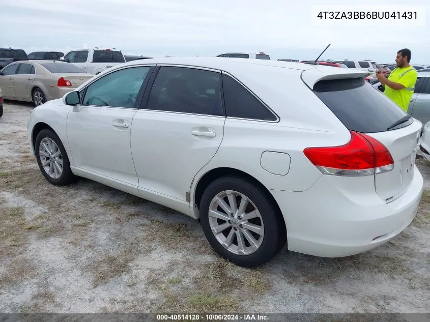 2011 Toyota Venza VIN: 4T3ZA3BB6BU041431 Lot: 40514128