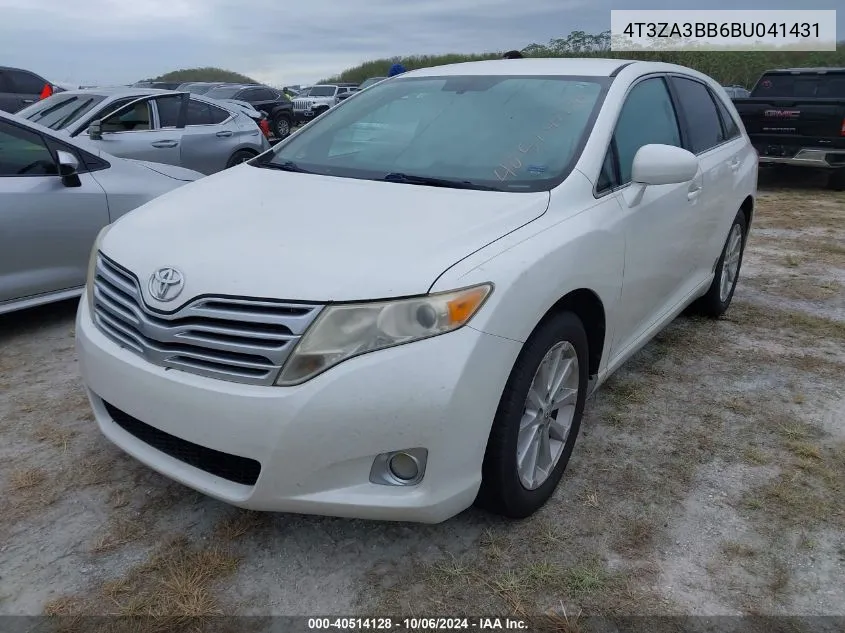 2011 Toyota Venza VIN: 4T3ZA3BB6BU041431 Lot: 40514128