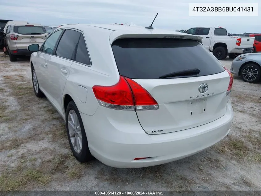 2011 Toyota Venza VIN: 4T3ZA3BB6BU041431 Lot: 40514128