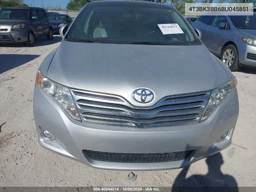 4T3BK3BB6BU045851 2011 Toyota Venza Base V6