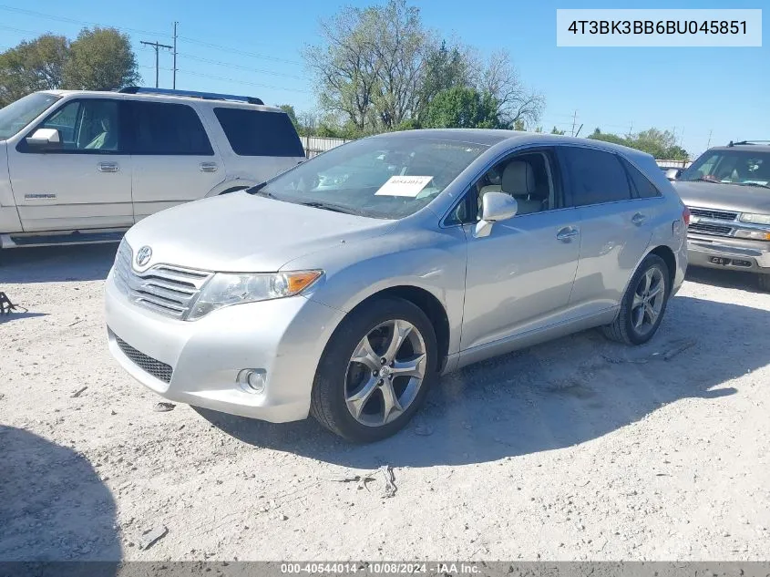 4T3BK3BB6BU045851 2011 Toyota Venza Base V6