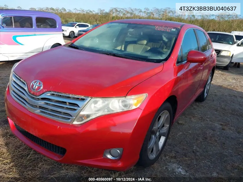 2011 Toyota Venza VIN: 4T3ZK3BB3BU040637 Lot: 40560097