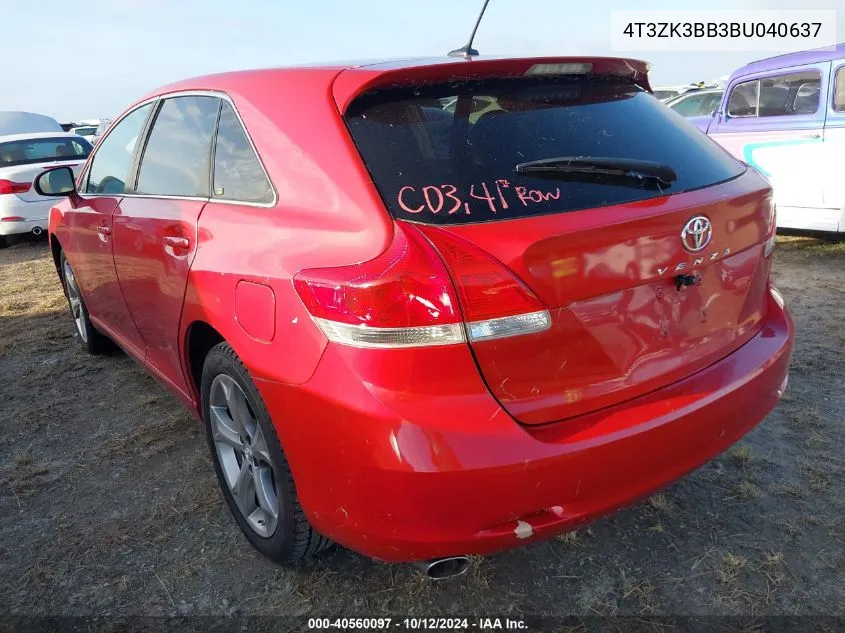 2011 Toyota Venza VIN: 4T3ZK3BB3BU040637 Lot: 40560097