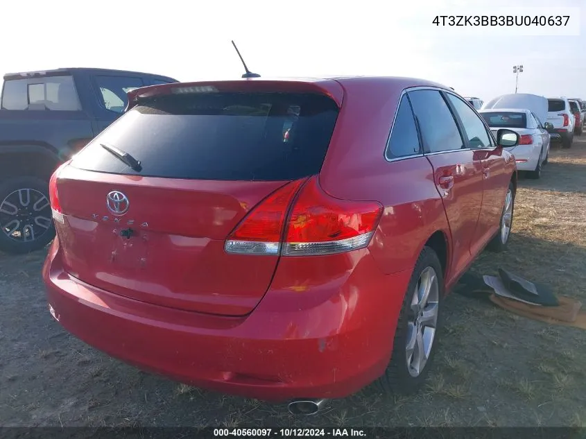 2011 Toyota Venza VIN: 4T3ZK3BB3BU040637 Lot: 40560097