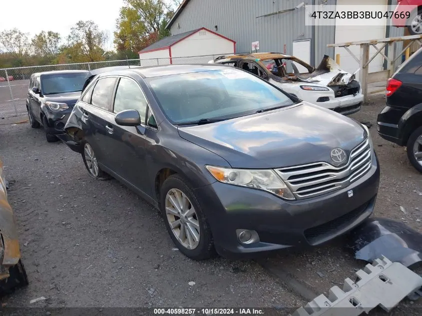 2011 Toyota Venza VIN: 4T3ZA3BB3BU047669 Lot: 40598257