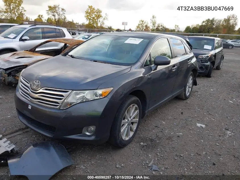 2011 Toyota Venza VIN: 4T3ZA3BB3BU047669 Lot: 40598257