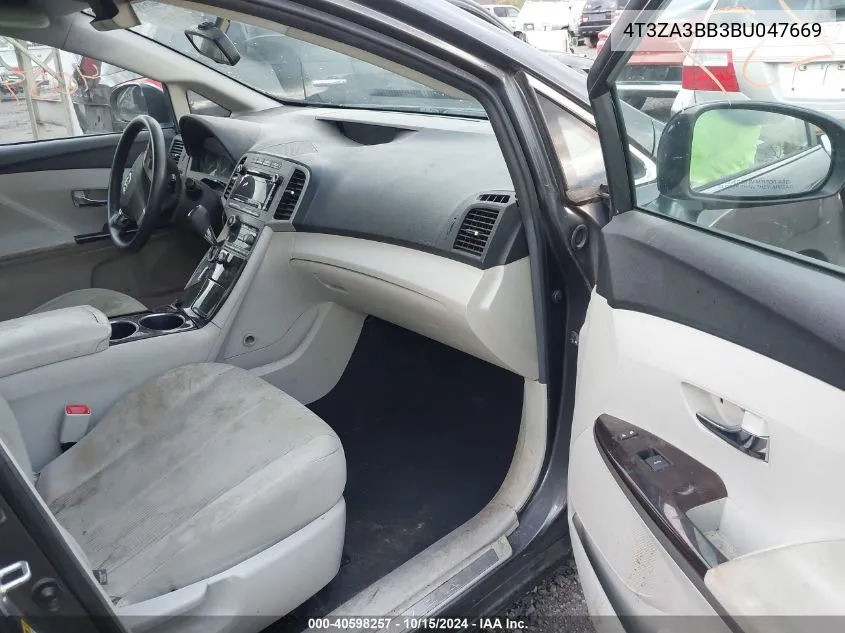 2011 Toyota Venza VIN: 4T3ZA3BB3BU047669 Lot: 40598257