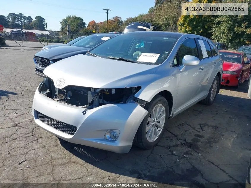 2011 Toyota Venza VIN: 4T3ZA3BB0BU042865 Lot: 40620514