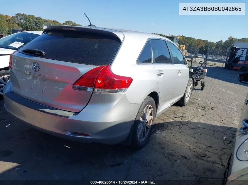 2011 Toyota Venza VIN: 4T3ZA3BB0BU042865 Lot: 40620514