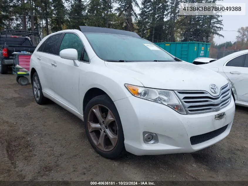 2011 Toyota Venza Base V6 VIN: 4T3BK3BB7BU049388 Lot: 40636181