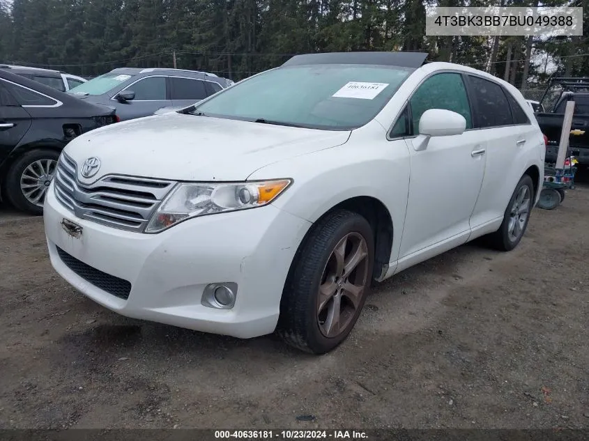 2011 Toyota Venza Base V6 VIN: 4T3BK3BB7BU049388 Lot: 40636181