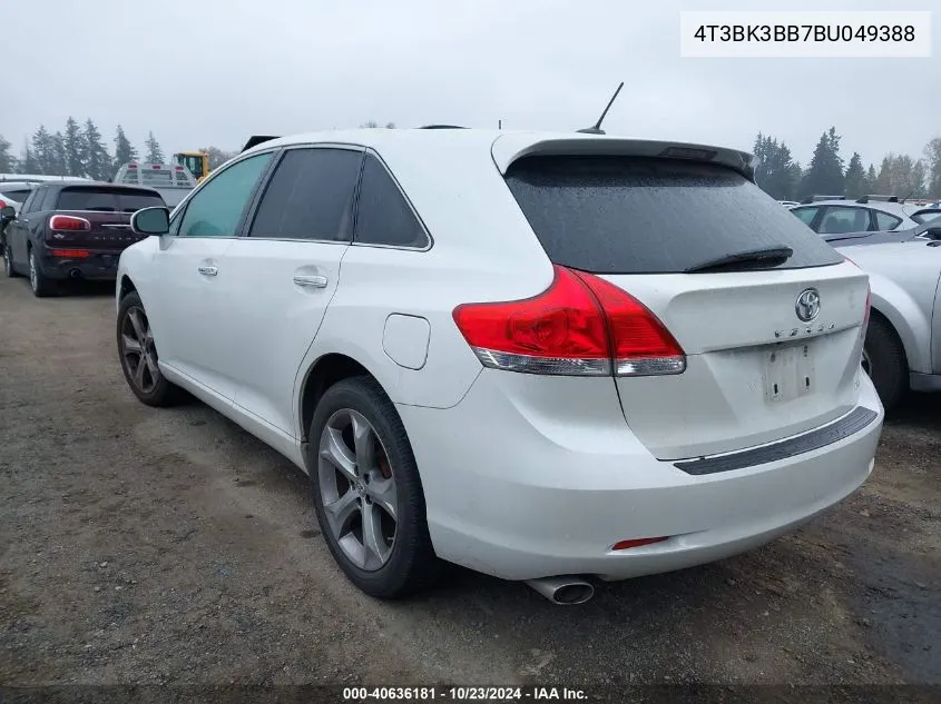 2011 Toyota Venza Base V6 VIN: 4T3BK3BB7BU049388 Lot: 40636181