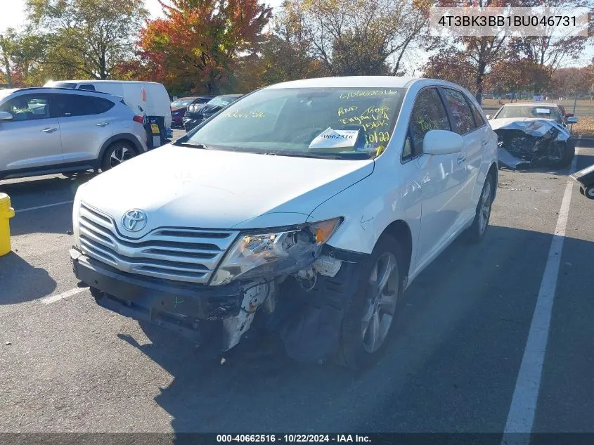 2011 Toyota Venza Base V6 VIN: 4T3BK3BB1BU046731 Lot: 40662516